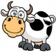 Vector illustration of Cartoon Cow Wall Decal