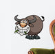 Vector Illustration Cartoon Buffalo Wall Decal