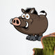 Vector illustration of Wild boar Wall Decal