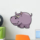 Vector Illustration Cartoon Hippopotamus Wall Decal