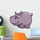 Vector illustration of Cartoon Hippopotamus Wall Decal