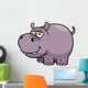 Vector illustration of Cartoon Hippopotamus Wall Decal