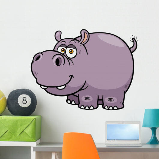 Vector illustration of Cartoon Hippopotamus Wall Decal