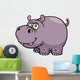 Vector illustration of Cartoon Hippopotamus Wall Decal