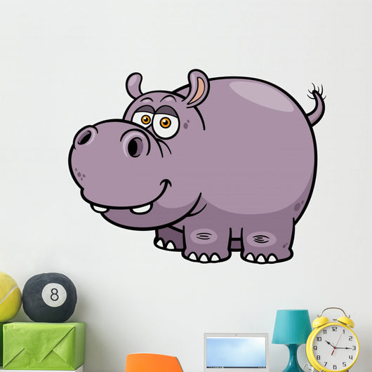 Vector illustration of Cartoon Hippopotamus Wall Decal