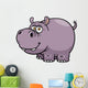 Vector illustration of Cartoon Hippopotamus Wall Decal