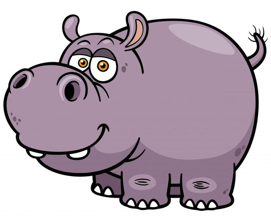 Vector illustration of Cartoon Hippopotamus Wall Decal