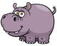 Vector illustration of Cartoon Hippopotamus Wall Decal