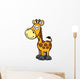Vector Illustration Giraffe Cartoon Wall Decal