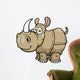 Vector illustration of Cartoon rhino Wall Decal