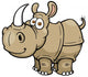 Vector illustration of Cartoon rhino Wall Decal