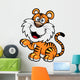 Vector illustration of Tiger cartoon Wall Decal