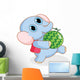 Funny Cartoon Elephant Carrying Wall Decal