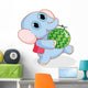 Funny Cartoon Elephant Carrying Wall Decal