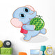 Funny Cartoon Elephant Carrying Wall Decal