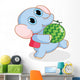 Funny Cartoon Elephant Carrying Wall Decal