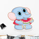 Cute Cartoon Elephant Eating Watermelon Wall Decal