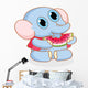 Cute Cartoon Elephant Eating Watermelon Wall Decal