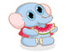 Cute Cartoon Elephant Eating Watermelon Wall Decal