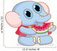 Cute Cartoon Elephant Eating Watermelon Wall Decal