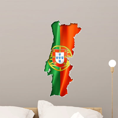 Portuguese Flag Map shown on a wall