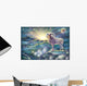 aries ram zodiac horoscope mountains clouds horn stars sun haze Wall Mural