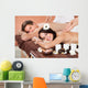 Couple Receiving Shoulder Massage At Spa Wall Mural