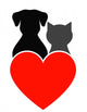 dog, cat and heart Wall Decal