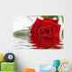 Red Rose Laying on a Mirror Wall Mural