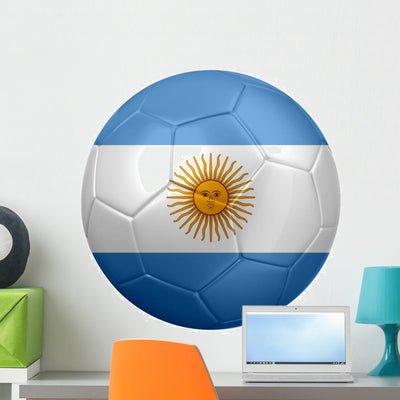Argentina Soccer Wall Decal shown on a wall
