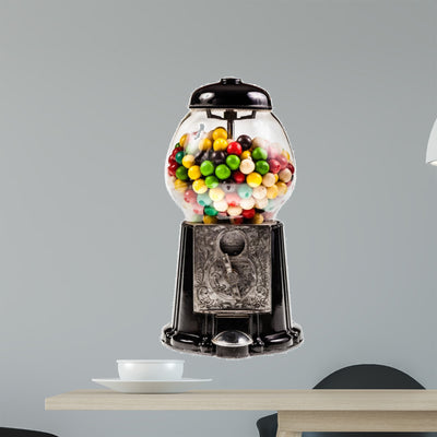 Gumball Machine Wall Decal shown on a wall