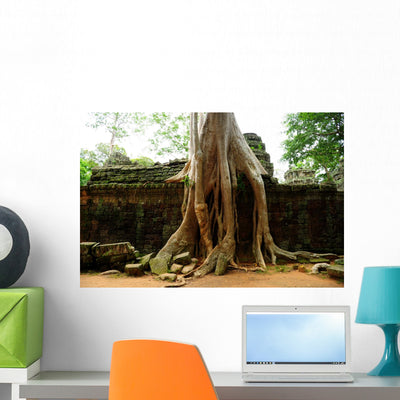 Ruin Angkor Temple Cambodia Wall Decal shown on a wall