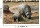 Pygmy Hippo With Baby Wall Mural