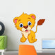 Cute lion cartoon Wall Decal