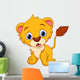 Cute lion cartoon Wall Decal