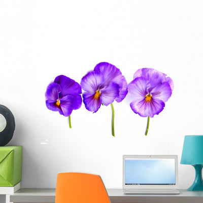 Pansies Wall Decal shown on a wall