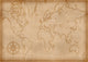 Computer Generated Old Map of the World Wall Mural