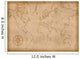 Computer Generated Old Map of the World Wall Mural