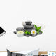 spa still life zen basalt stones and daisy Wall Decal