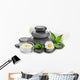 spa still life zen basalt stones and daisy Wall Decal