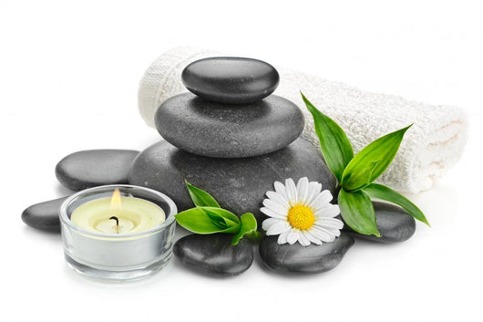spa still life zen basalt stones and daisy Wall Decal