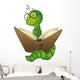 cute bookworm Wall Decal