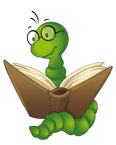cute bookworm Wall Decal