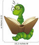 cute bookworm Wall Decal