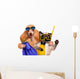 Dog with cat diver. Wall Decal