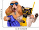 Dog with cat diver. Wall Decal