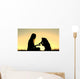 Woman and Her Dog Shaking Hands Silhouette Wall Mural