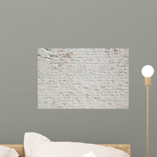 White Grunge Brick Wall Background Wall Mural