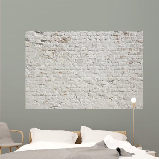 White Grunge Brick Wall Background Wall Mural