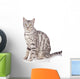 Bengal Cat Sits on White Wall Decal
